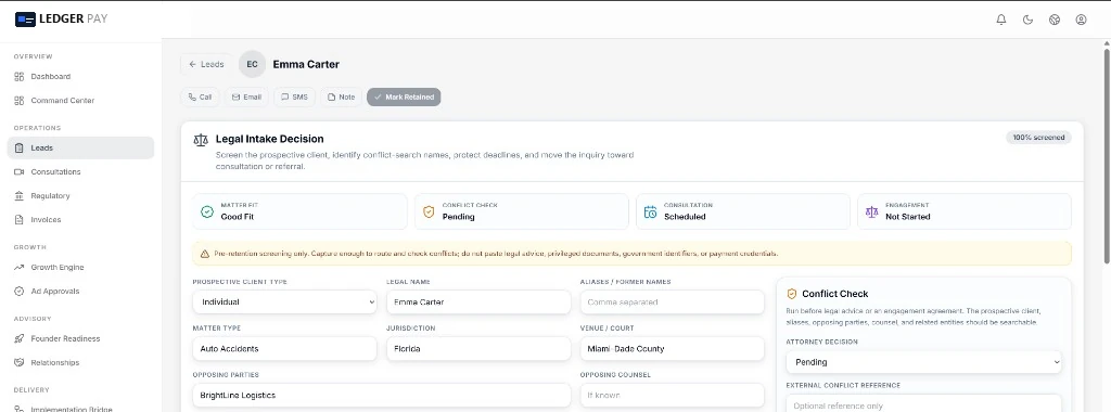 LedgerPay merchant dashboard
